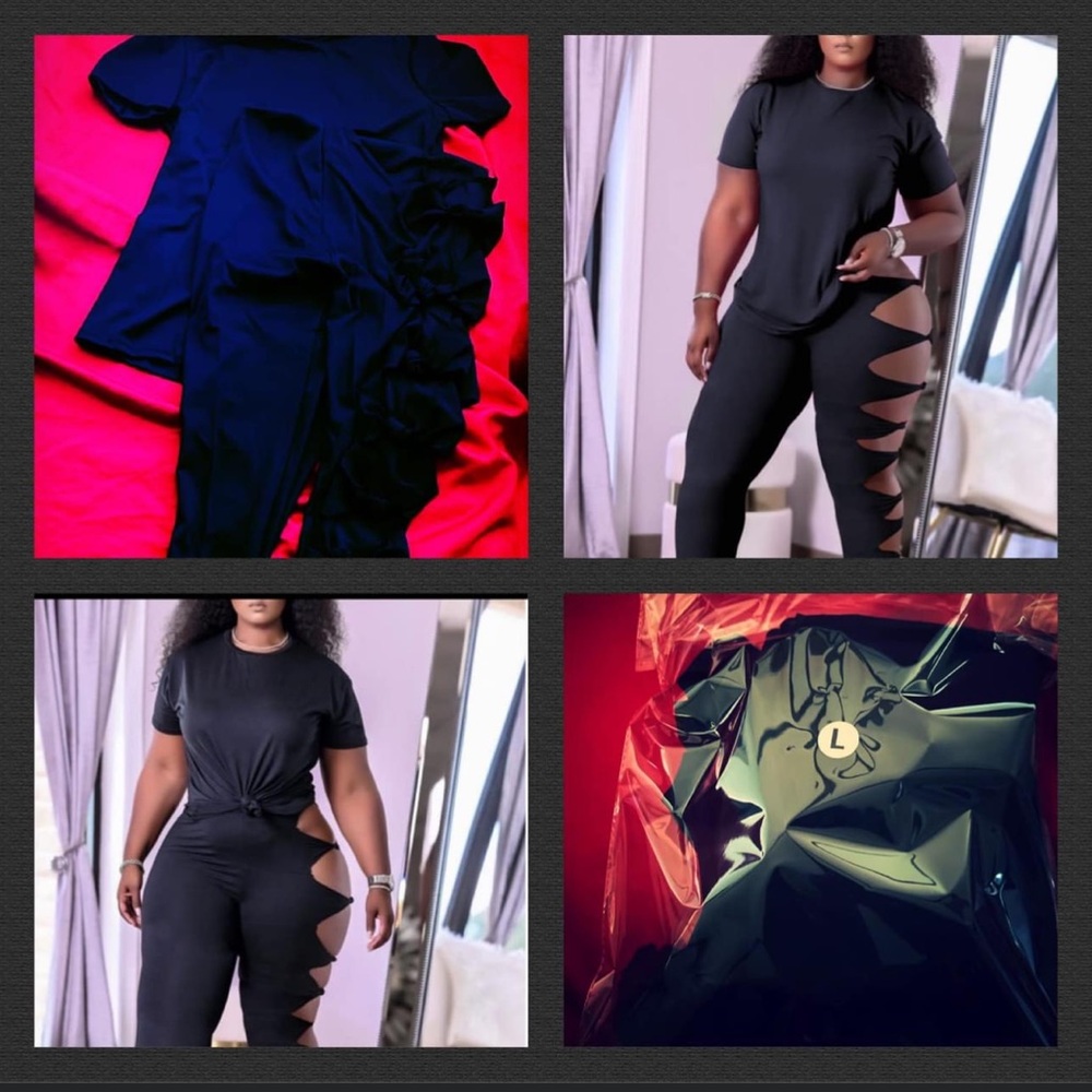 All black two piece set